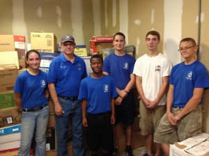 Northside ROTC helped to move several hundred boxes